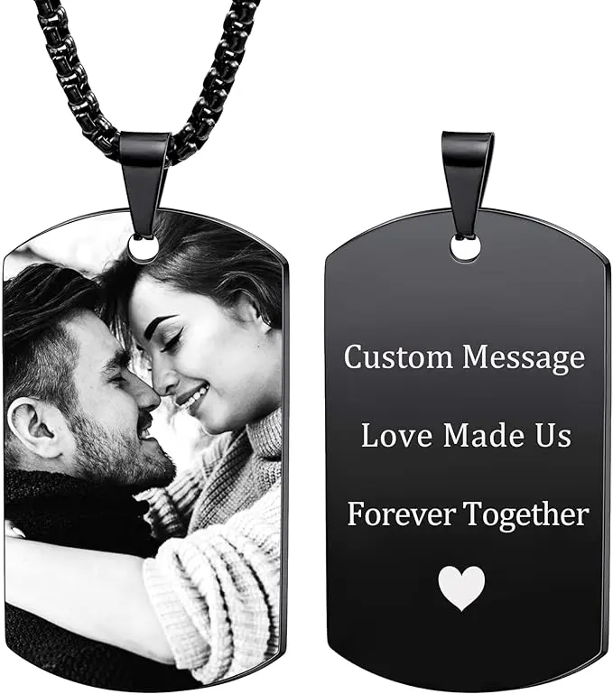 Personalized stainless steel photo tag keychain/necklace. Dog Tag . Perfect for  Birthday,  memory gifts  Anniversary, Anniversary，#Valentine's Day Gifts, Couple Anniversary Gifts for Lovers