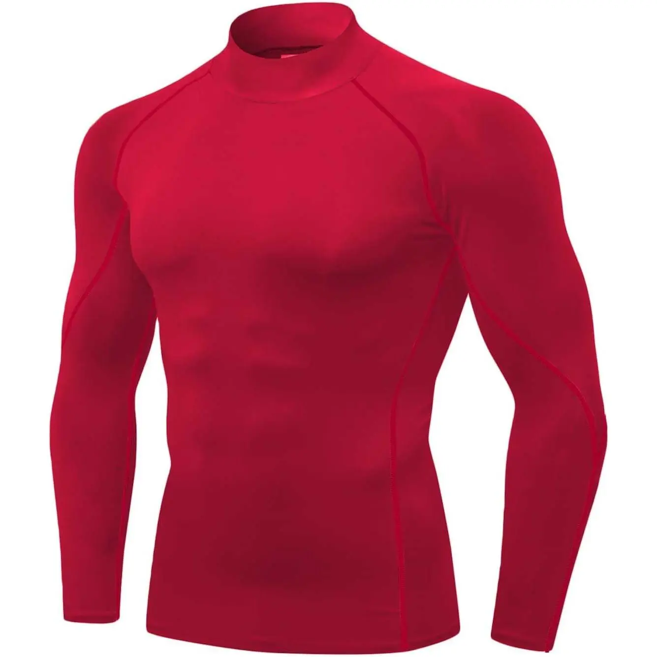 Men's Compression Shirts Long Sleeve Athletic Running Tops Football Turtle Neck Shirts Sport Baselayer Undershirt