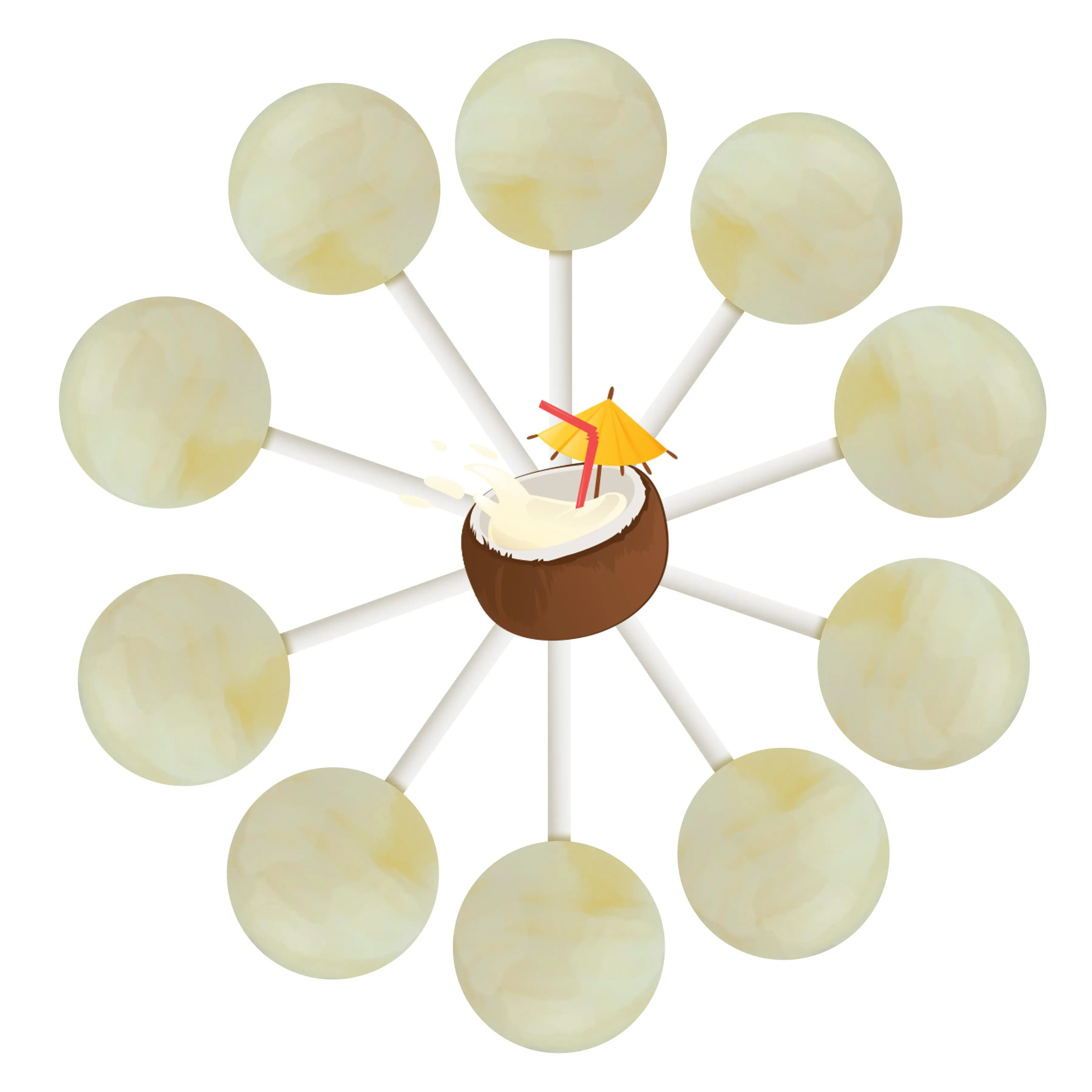 10ct. Piña Colada Cream Swirl Lollipop Bag