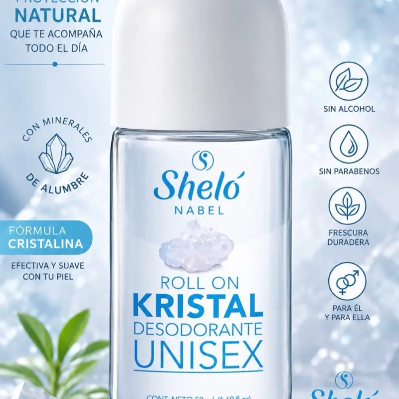 Sheló Nabel Kristal Roll-On Natural Deodorant – Unisex 50ml