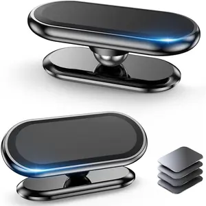 【2-PACK】Magnetic phone holder for car, [ Super Strong Magnet ] [ with 4 Metal Plate ] cell phone carmount for iPhone Magnetic [ 360° Rotation ] Universal Dashboard adhesive Car Magnetic Phone Mount