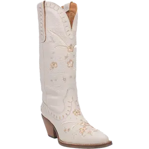 Dingo Ladies Full Bloom White Almond Toe Boots DI939-WH