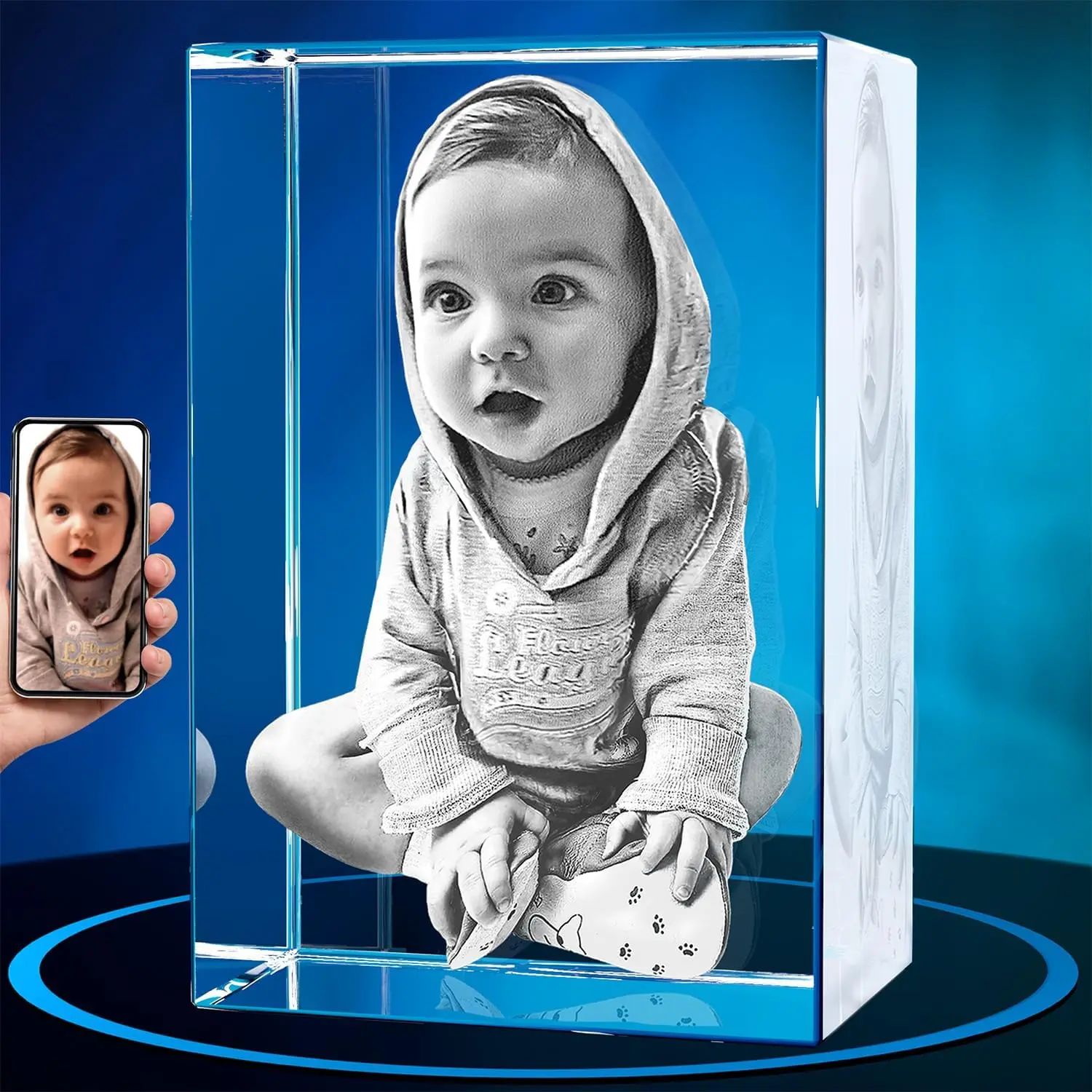 ArtPix 3D Crystal Photo, Custom K9 Crystal Picture, Personalized Laser Engraved Photo Keepsake Gift