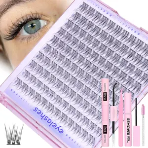 Natural Eyelash Extension Kit, Fluffy D Curl Lashes, Mixed Lengths 8-16mm, Easy Application, Perfect for Beginners, Single Set, DIY Eyelash Extensions, Fluffy False Eyelashes