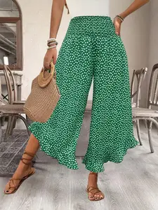Women's Polka Dot Print Wide Leg Pants, Casual Comfy Trousers for Summer, Women's Bottoms for Daily Wear, Womenswear