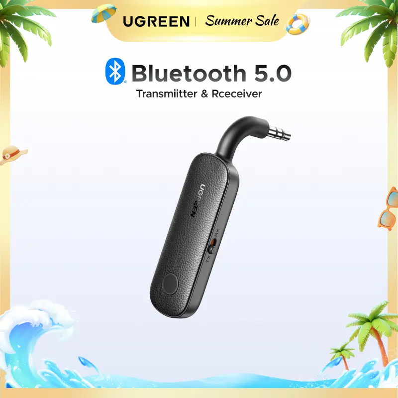 UGREEN Airplane Bluetooth Transmitter Receiver for 2 AirPods or BT Devices, Bluetooth Wireless Transmitter for Headphones, TV Car Home Stereo System, Bluetoothtransmitter, Auto, Automotive -Summer Sale