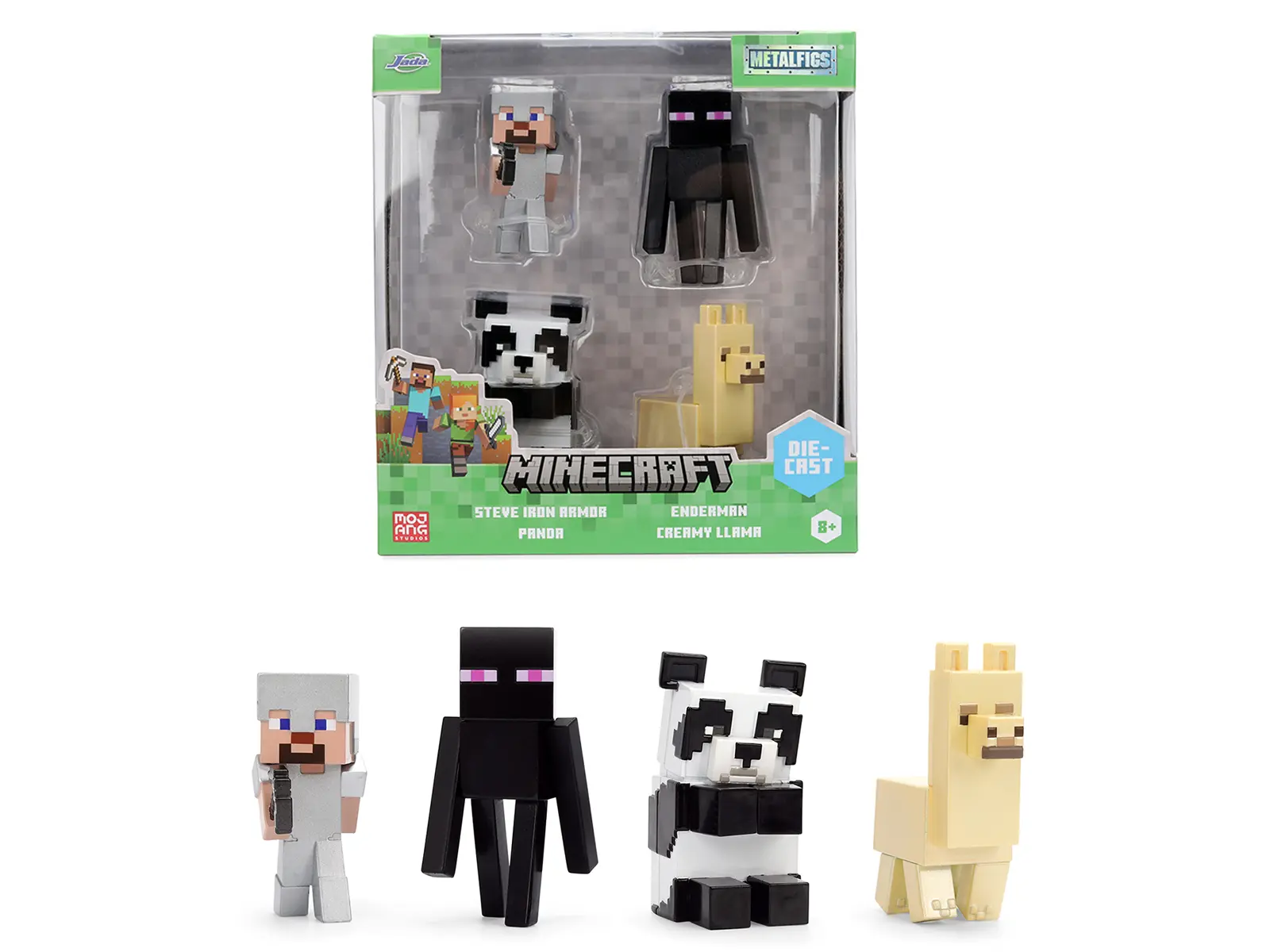 Set of 4 Diecast Figures "Minecraft" Video Game Wave 6 "Metalfigs" Series Diecast Models by Jada