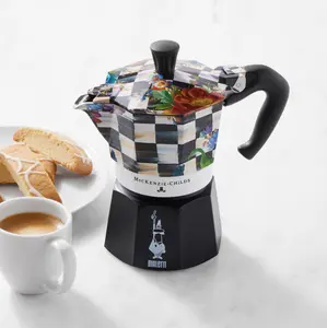 Bialetti x MacKenzie-Childs Courtly Flower Market Stovetop Espresso Maker - Kitchen Coffee Appliance Carafe Accessory