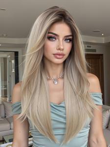 22 inch pre-cut snowflake lace front glue-free wig, natural looking hair for instant styling, easy to wear and maintain, perfect for daily and special occasions