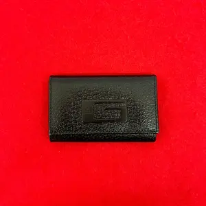 Pre-owned GUCCI Calfskin Small Leather Goods G Logo Leather Key Case