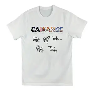 Caifanes Graphic T-Shirt with Signature Print, Latin Rock Band Tee, Vintage Music Fan Shirt, Unisex White Concert Style Top