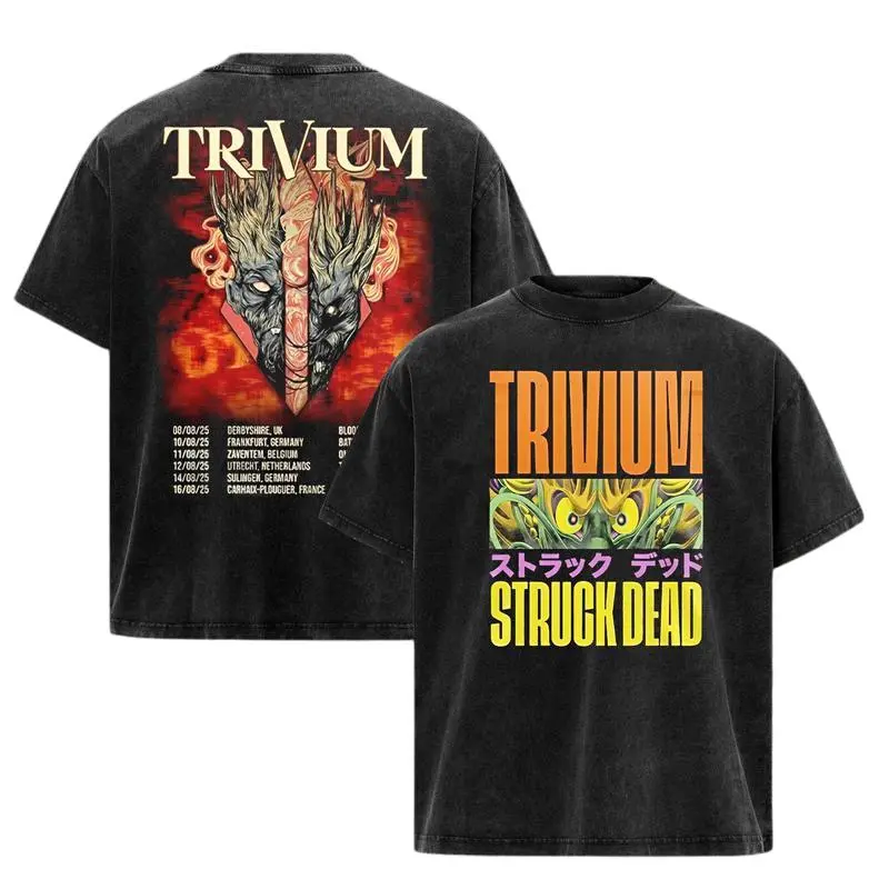 Trivium Metal Music Band T-shirt Unisex Cotton Graphic Tee Rock Streetwear Menswear Tour Merch Top