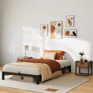 Heavy-Duty Metal Platform Bed Frame - Noise-Free Easy Assembly, No Box Spring Needed, Fits King/Queen/Full/Twin Sizes