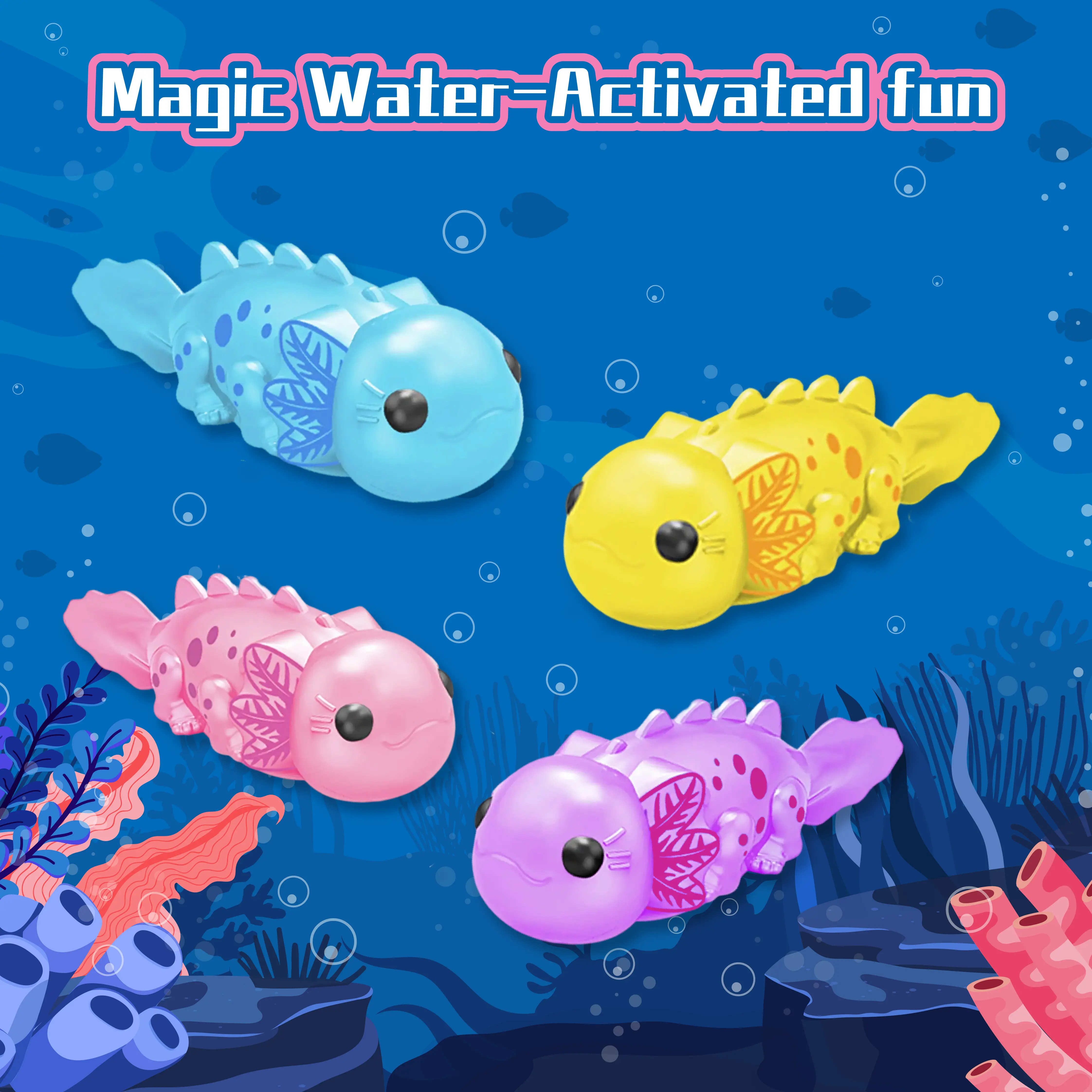 Make pooltime fun! LED glow-in-the-dark swimming fish - activates when wet, wobbles and lights up, perfect for babies and toddlers to play with during bath time, the perfect gift for your little one.