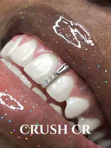 CRUSH CR 18K Gold Plated Tooth Cap Grillz Dental Jewelry for Men Women, 18K Gold Plated Handcrafted Bottle Design with Paved CZ Stones, Hypoallergenic and Removable, Ideal for Gallery Events, Red Carpet Looks, Date Nights and Creative Styling, Tooth Gems