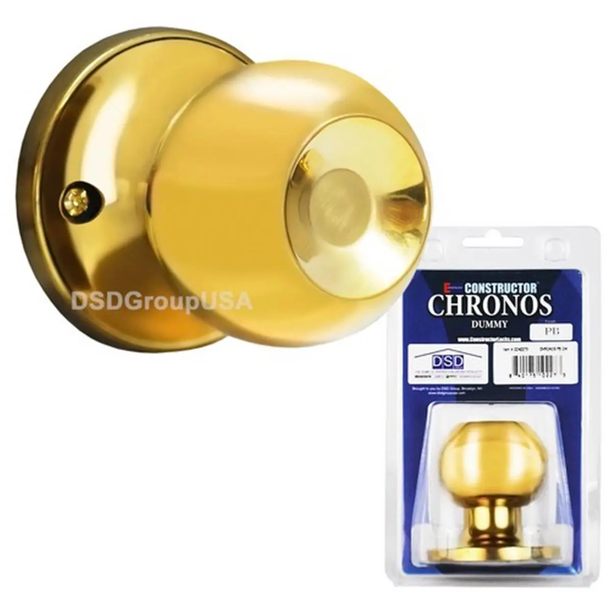 Constructor Chronos Dummy Door Lever Lock Set with Push/Pull Only Knob Handle, Polished Brass, for Residential Use, Solid and Steady Construction, Suits Your Taste and Style, Dummydoor Lever Lock, Knob Handle Set