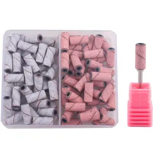 80pcs Small Sanding Bands Files with 3mm Mandrel Nail Drill Bit, Nail Sanding Bands150 Grit for Nail Drill, for Acrylic Nail Gel(150#)
