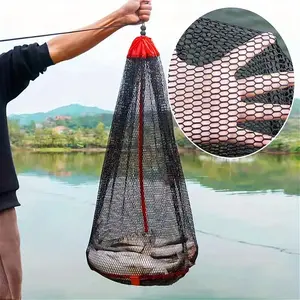 1/2/3counts Durable Fishing Net Bag with Aluminum Alloy Insert, Portable Storage Bag, Multifunctional Tool Organizer for Outdoor, Fishing Tackle Organizer