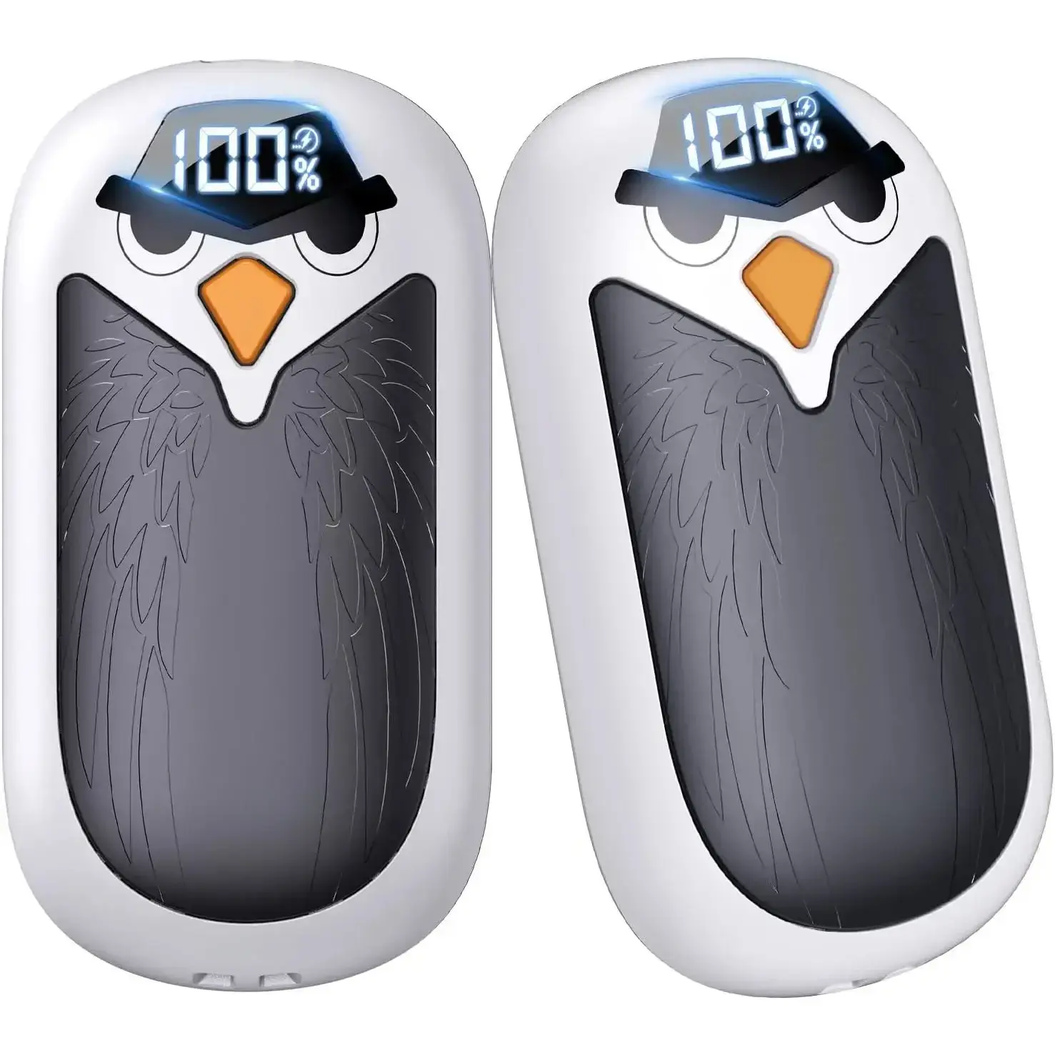 Rechargeable Electric Hand Warmers 2-Pack - LED Display, 4 Heat Levels, Fast Heating, Magnetic Snap, Portable Winter Sports Accessory for Hiking/Skiing, Ideal Gift for Seniors, Christmas Outdoor Activities, Real-Time Battery Life, Boyfriend