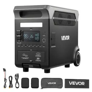 【DealsForYouDays】 VEVOR Portable Power Station, 3600W 3840Wh Power Station Solar Generator with 10 Output Ports Adjustable Input Power, Expandable LiFePO4 Battery Backup for Home Camping RV (Solar Panel NOT Included)dealsforyoudays
