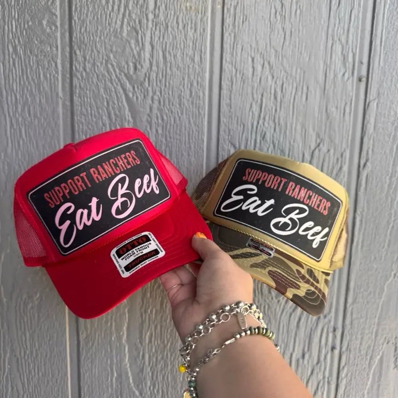 Support ranchers eat beef trucker hat Support ranchers eat beef trucker hat