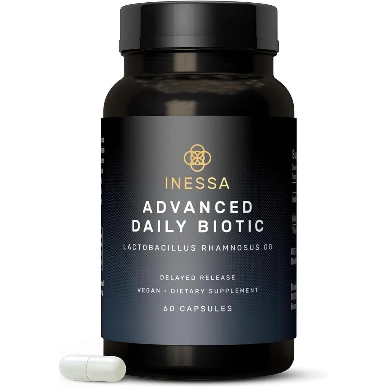 Inessa Daily Biotic - Probiotics for Women Digestive Health with Delayed Release Technology - Advanced Probiotic with 10 Billion CFU - Lactobacillus Rhamnosus Strain 60 Vegan Capsules for Men & Women