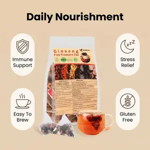 Kidney tea formula Ginseng Five Treasure TeaCombination Scented Tea Five Treasure Tea RedDate Wolfberry Tea Men's Tea Health TeaMulberry Herbal Formula Health Tea