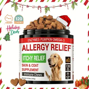 Allergy & Immune Bites | Itch Relief Chews with Omega-3, Fish Oil  for Seasonal Allergy, Immune & Gut Health, Skin & Coat Support , 120 Chews