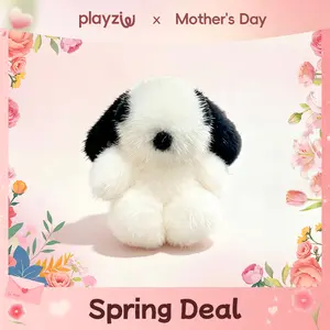 【Summer Vibes】Puffy Shop Handmade Plush Cute Puppy Bag Charm Pendant Keychain   charms Soft holiday gift Handmade Pom Pom Keychain
