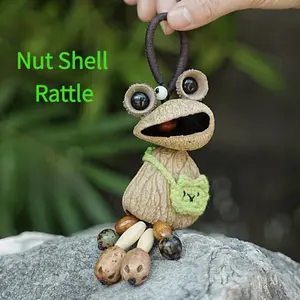 Cute Big-Eye Frog Keychain, Handmade Natural Shell, Stress Relief, Bag Charm, Key Charms, Wind Chime, Perfect for Gifts and Decorations