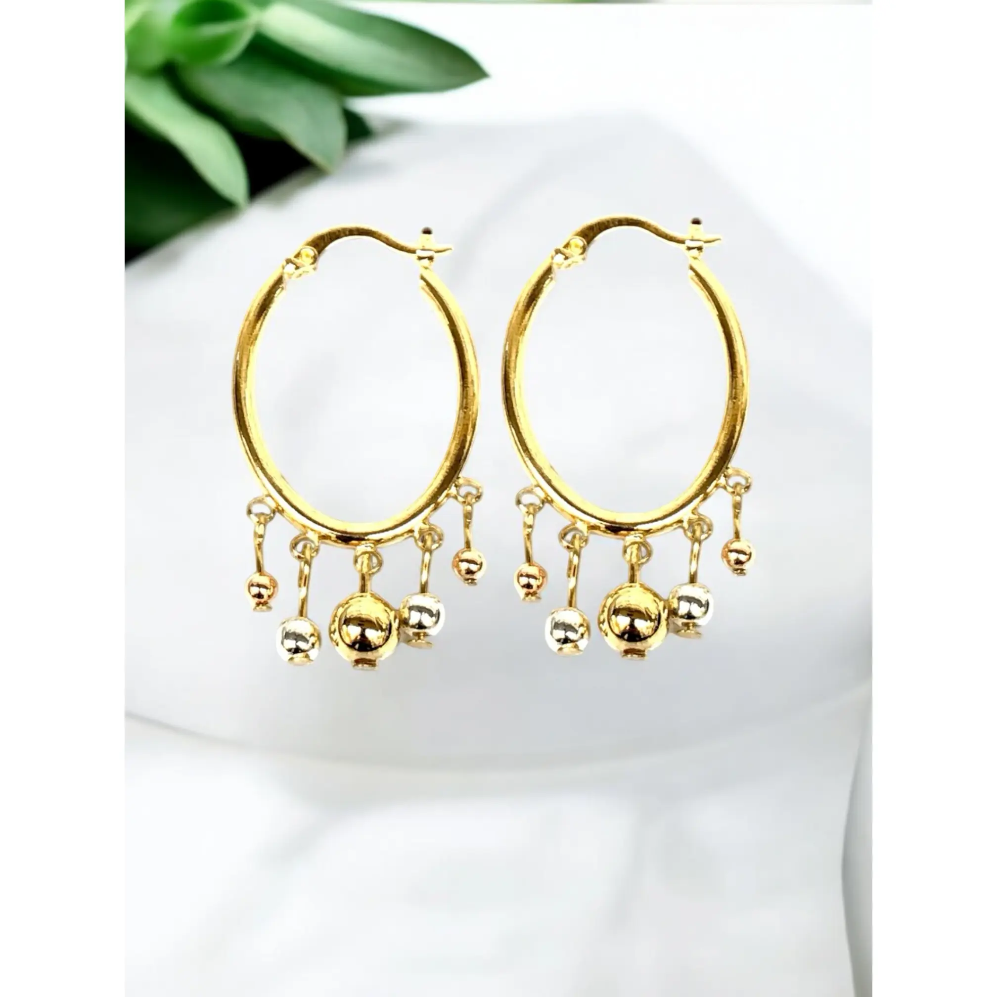 18K Gold Filled Bella Tricolor Earrings