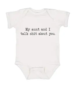 My Aunt And I Talk About You Onesie, Pregnancy Announcement Gift, Cotton Baby Clothes, Funny Bodysuit