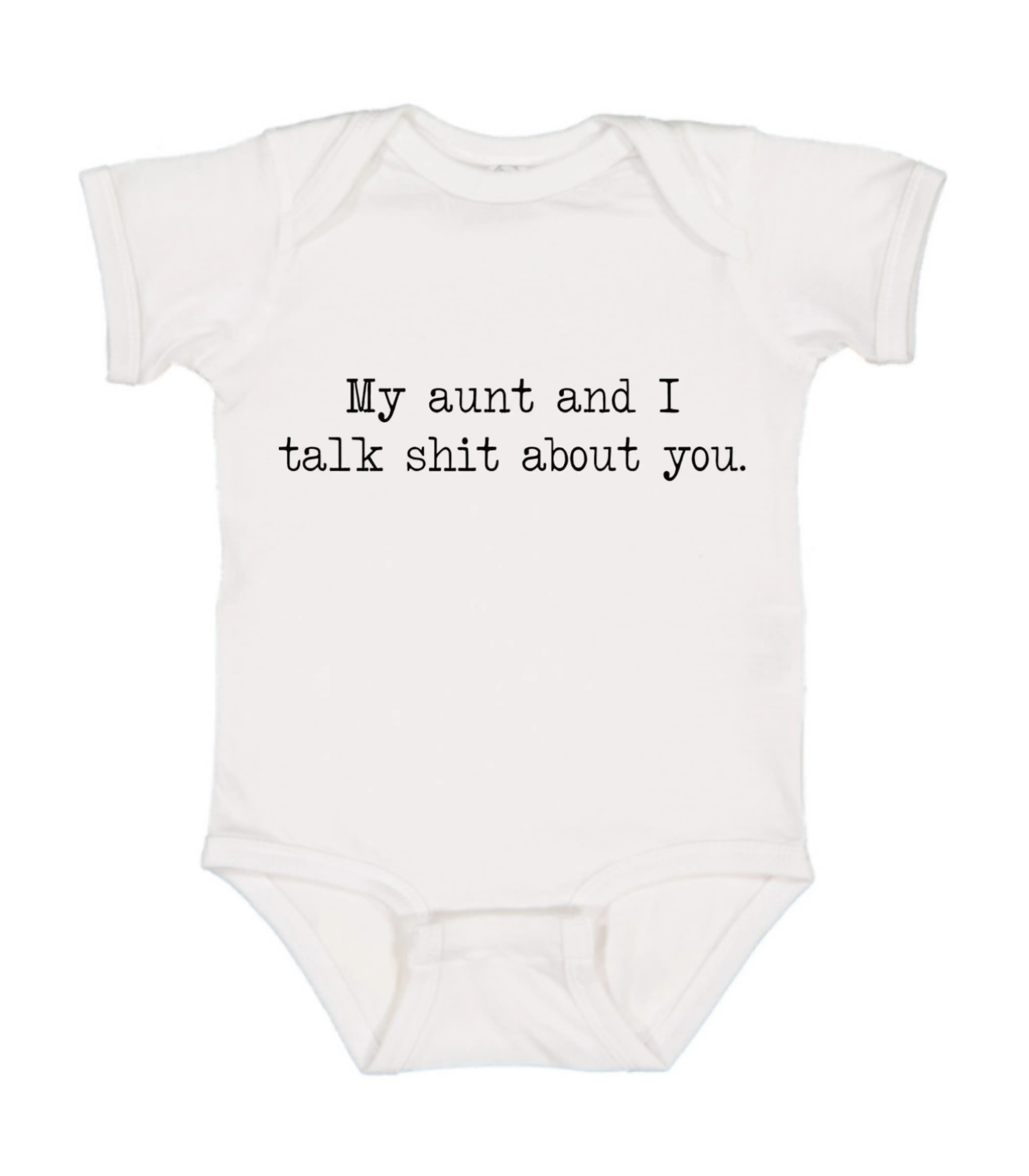 My Aunt And I Talk About You Onesie, Pregnancy Announcement Gift, Cotton Baby Clothes, Funny Bodysuit