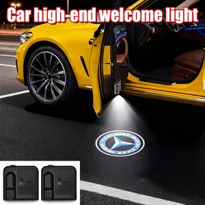 Mercedes-Benz Car Door Welcome Light, LED Projection Floor Lamp, Led Logo, Auto On, Easy Install, High Definition, Night Use, Fit for Mercedes-Benz A/B/C/E/S/CLA/CLS/GLA/GLC/GLE/GLS/GLB/AMG