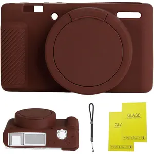 Camera Case for  ZV-1,ZV1 Camera Soft Case Cover Rubber Camera Sleeve with Removable Lens Cover,Anti-Scratch Slim Fit Soft Sleeve with ZV1 Screen Protector and Strap Wrist. (Coffee)