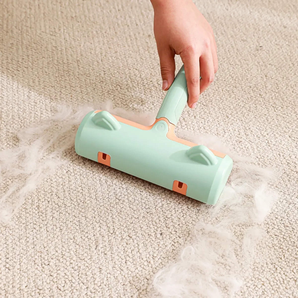 Static Suction Pet Hair Remover for Dogs & Cats - Right-Hand Design, Reusable Tool, Large Dustbin, Washable Brush, Removes Hair from Home Furniture, Carpet