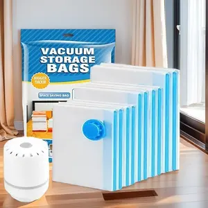 【Black To School】Vacuum Storage Bags - 15 Pack Space Saver Bags for Clothes Comforters & Bedding Includes 2 Jumbo 2 Large 4 Medium 4 Small 3 Roll-Up Bags Heavy-Duty Airtight Protection Reusable Easy to Use Set Organizer for Home & Travel