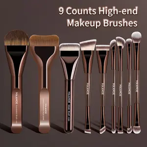 Maange 9-Piece Makeup Brush Set, Includes Foundation Brush, Concealer Brush, Blush Brush, Contour Brush, Essential Makeup Tools, Multifunctional Face Makeup Brushes