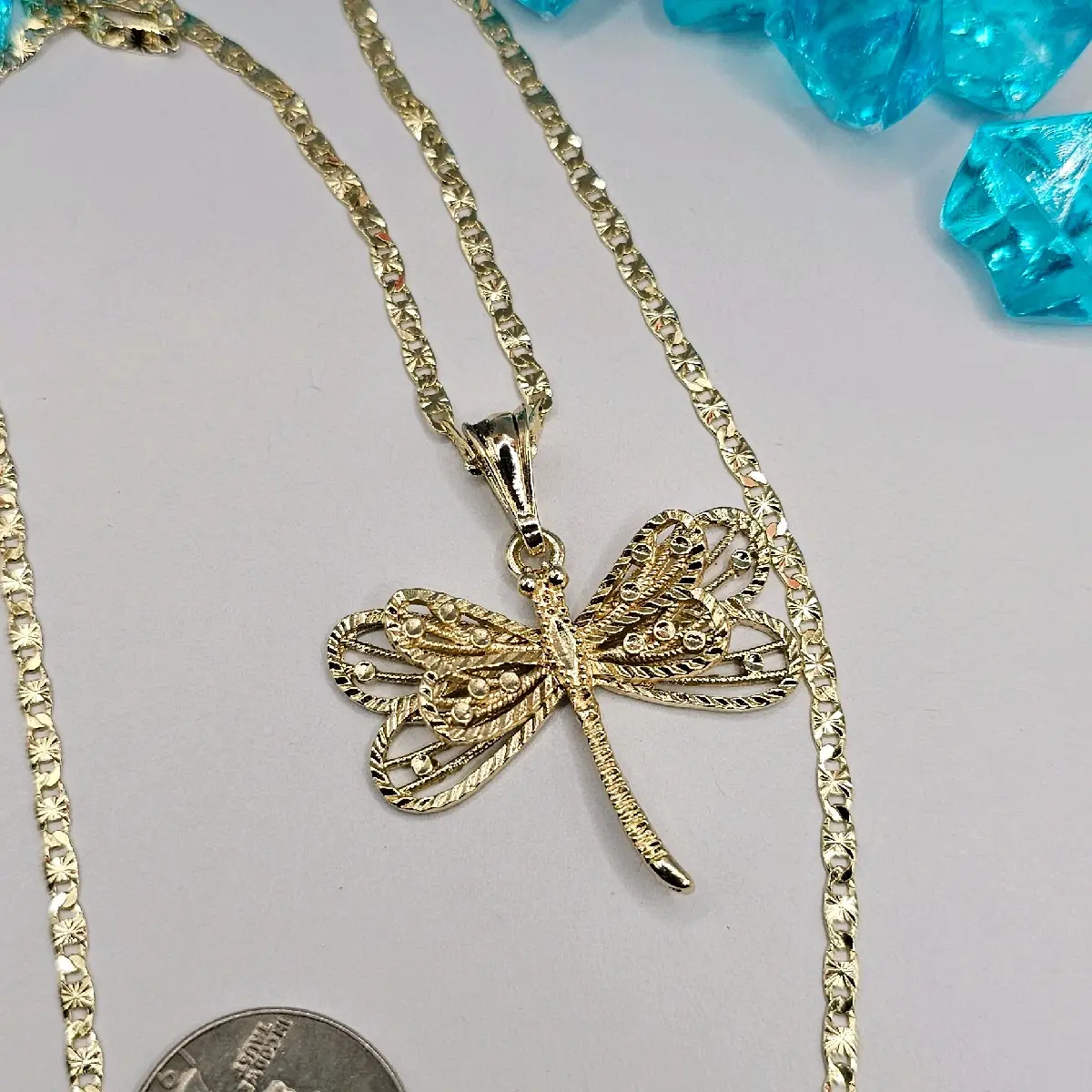DRAGON-FLY cute chain regular style Gold-plated zises 18"inches 24"inches available