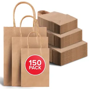 Stock Your Home Brown Paper Bags with Handles