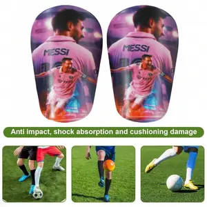 1 Pair of Mini Football Shin Guards - Ultra Small Protective Gear for Men & Women, Blue & White Cracked Ice Design, PET Material, Pull-On Closure, Ideal for All Ages, Football Accessories, Football Equipment, Lightweight Design