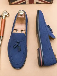 Men's Suede Lurex Loafers, Slip-On Casual Business Formal Shoes, Daily Wear Versatile Footwear, Comfortable and Stylish Design, Rubber, Slipon