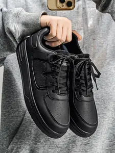 Men's Casual Sport Shoes, Striped Pattern, PU Upper Material, PVC Sole, Less Than Ankle Height, Comfortable and Stylish