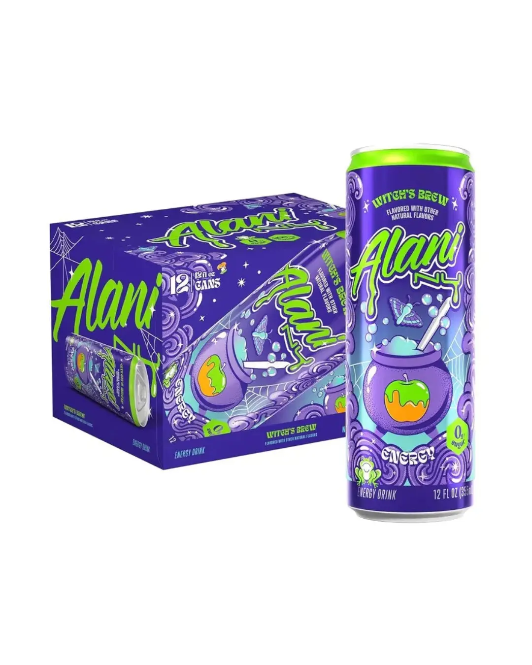 Alani Nu WITCH'S BREW Flavored Drink 12 oz Cans 12 Pack Sweet & Refreshing Beverage  200mg Caffeine, Antioxidants, Biotin B Vitamins, Zero Sugar, 15 Calories or Less, 12 Fl Oz Cans