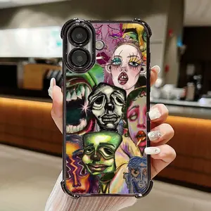 Psychedelic Surreal Faces Phone Case – Vibrant Pop Art & Distorted Portrait Aesthetic Design Phone Case For iPhone 17 16 15 14 13 12 11 PRO PLUS MAX Phone Case