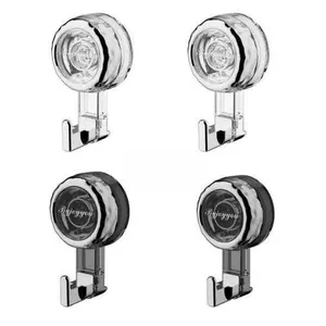 4pcs Suction Cup Hooks For Hanging Bathroom Towels Without Drilling. Reusable Storage Hooks Suitable For Glass Doors, Tiles, And Mirrors