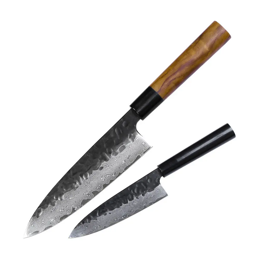Deba Japanese Fish Deboning Knife, For Home & Sushi Prep, Hand-Forged Damascus Blade, Flat Grind Powerful, Ebony or Olive Wood Handle – Home Chef & Collector Gift | Kajiya Kekouku 7 Inch