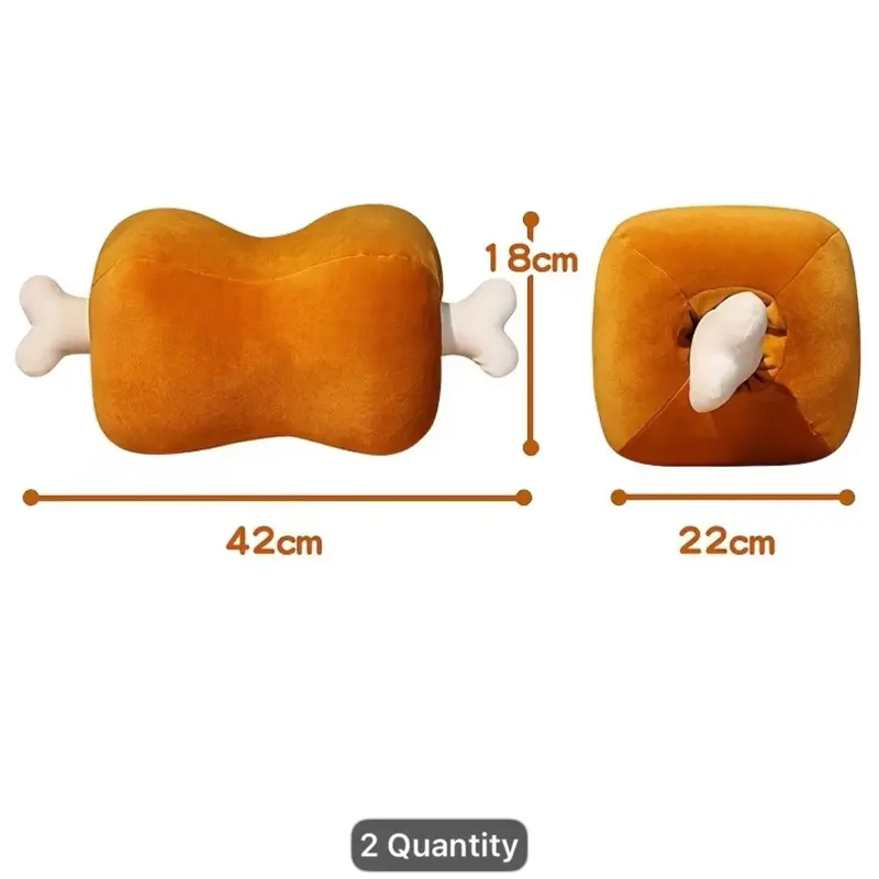 Bone and meat shaped pillow