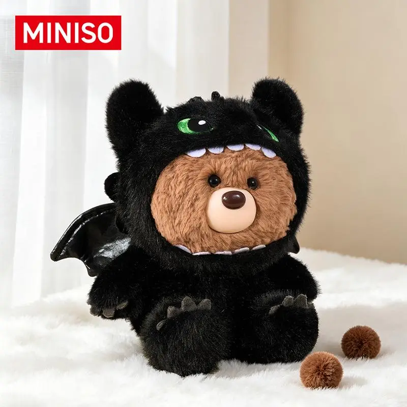 MINISO How to Train Your Dragon Toothless Sitting Polyester Plush Stuffed Toy, Cute Soft Anime & Manga Dragon Theme Animal Character Doll, Collectible Gift for Kids Fans