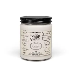Vintage Menu Label Candle Scented Soy Candle, 9oz | Decorative Apothecary Jar